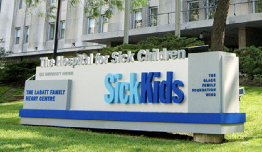 The Hospital for Sick Children exterior sign