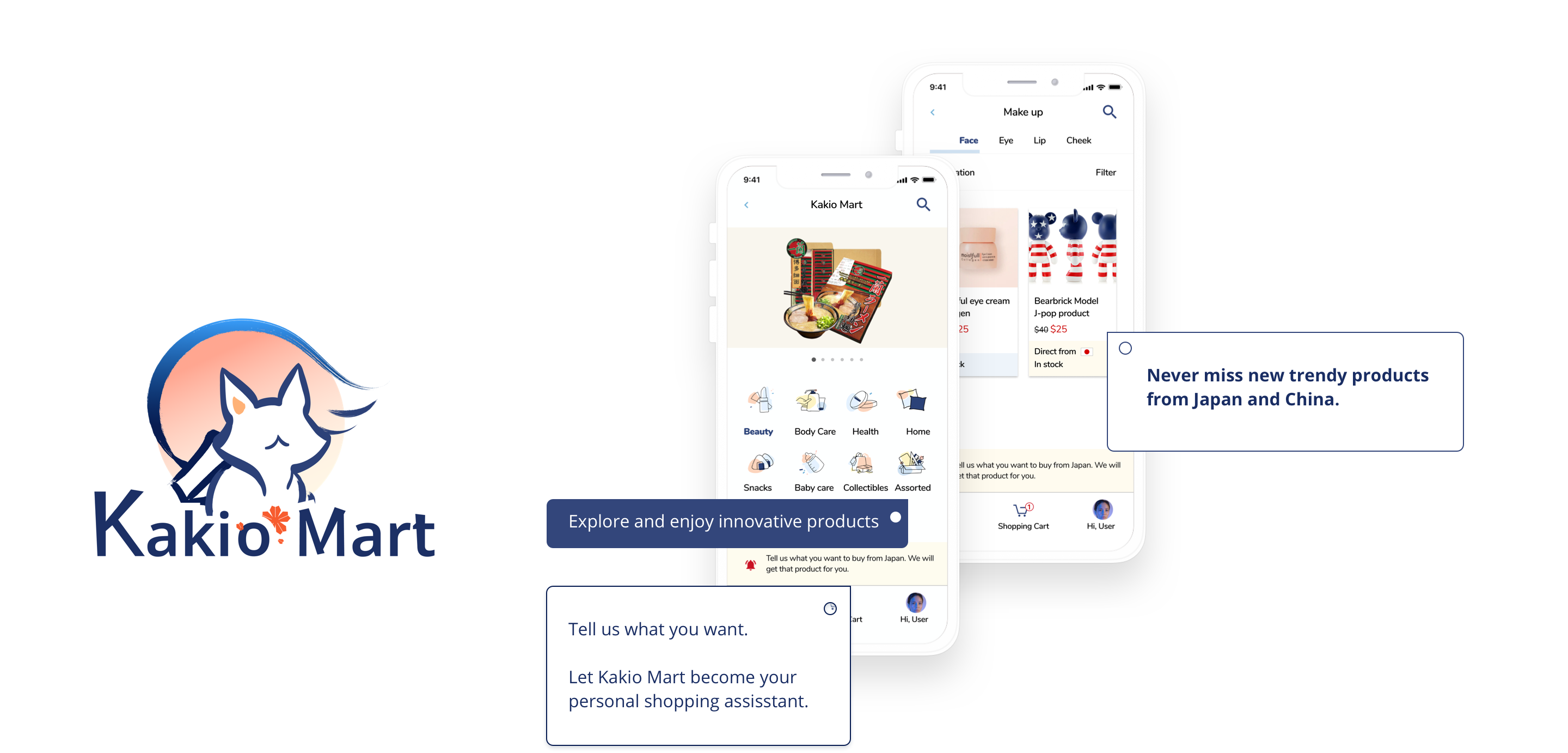Kakio Mart e-commerce app screens