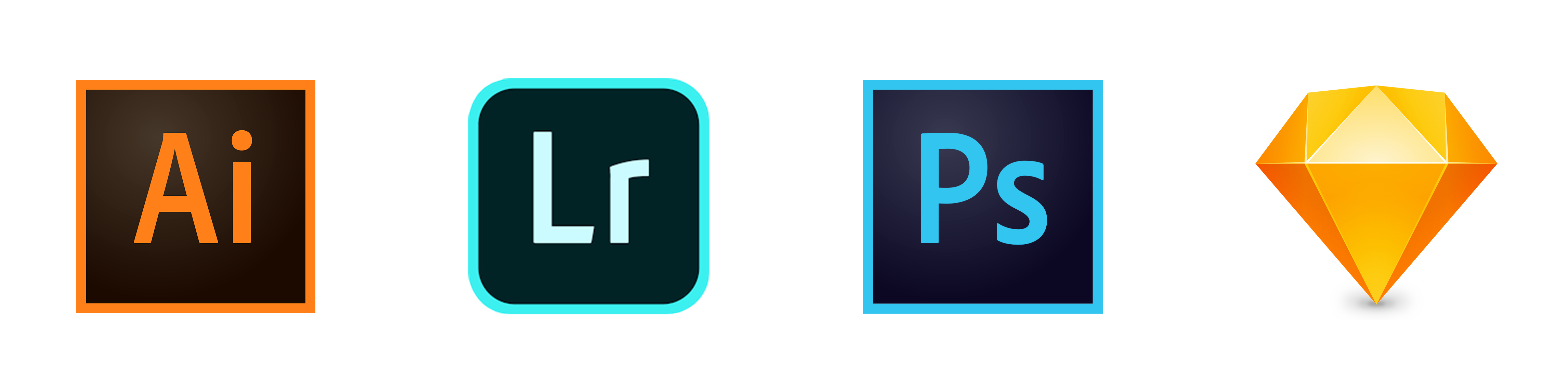 Illustrator, Lightroom, Photoshop, and Sketch