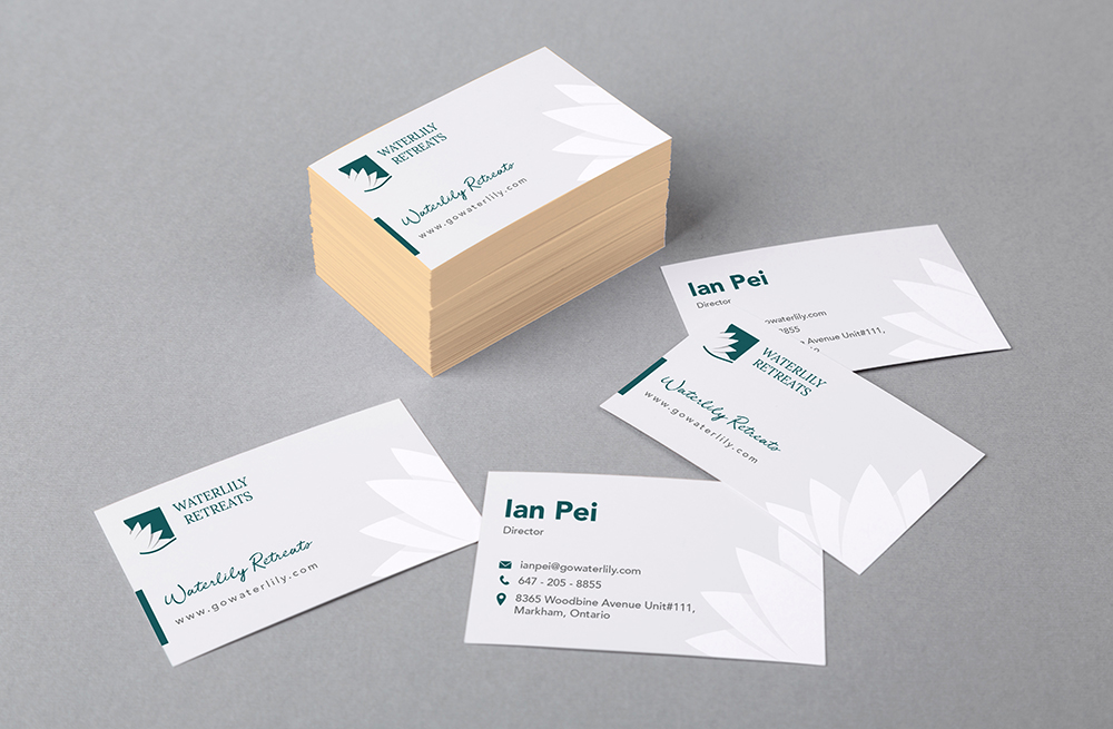 Waterlily Retreats business cards